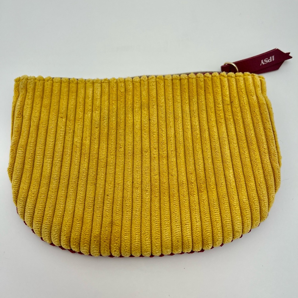 Ipsy Glam Bag September 2020 Corduroy burgundy ochre Makeup Bag